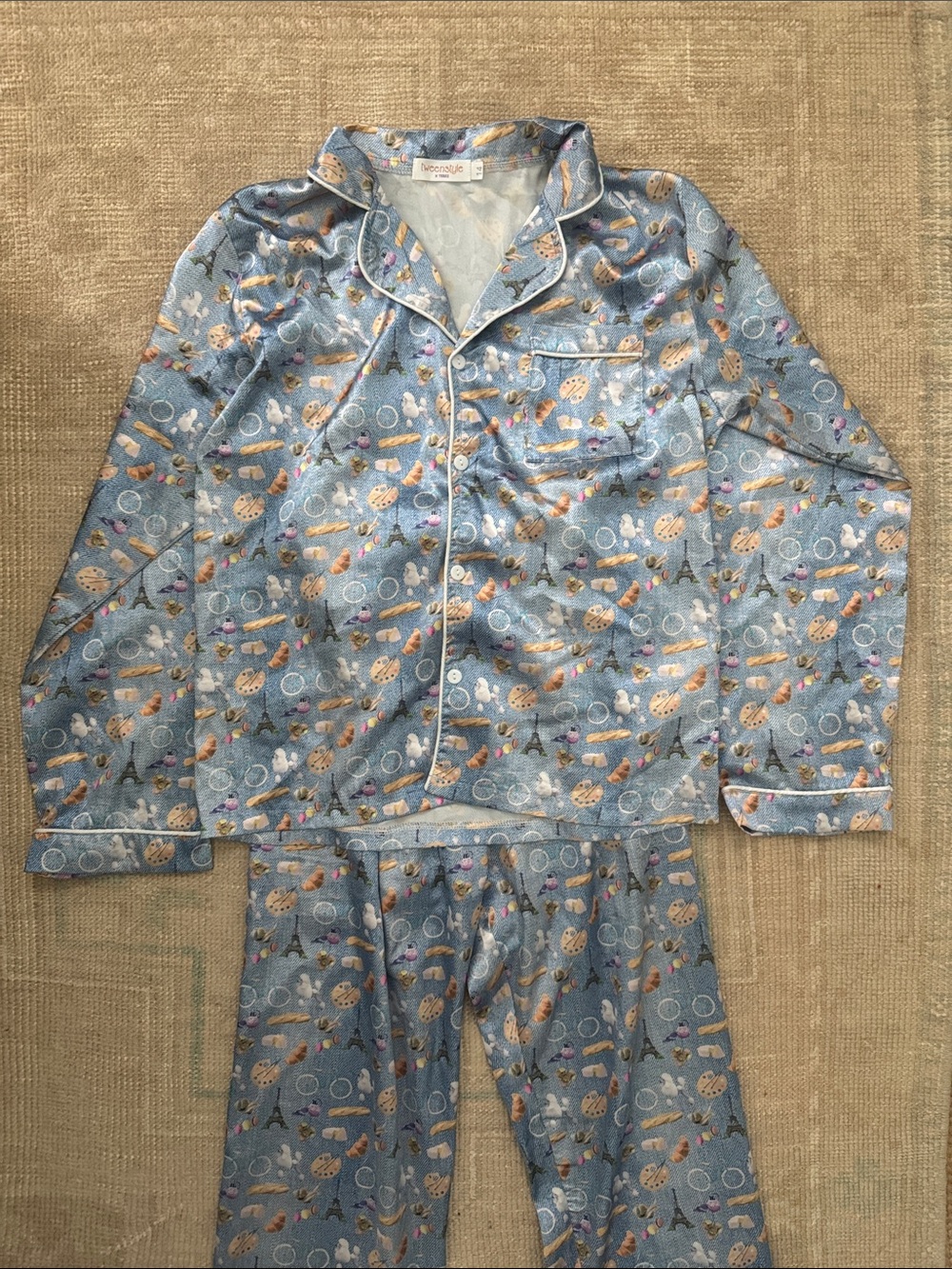 Satin French themed PJ set